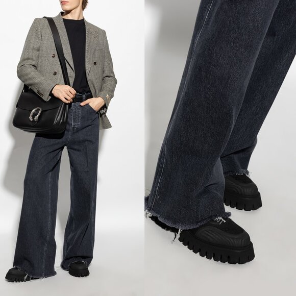 GUCCI BOOTS MENS GG CANVAS CHUNKY LUG SOLE ANKLE  sz 9 / 9.5 US - Picture 2 of 15